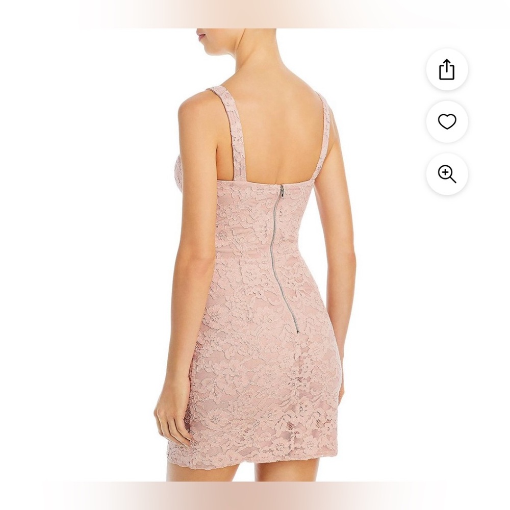 Aqua Lace Bandage Fitted Soft Pink Dress Size S - Picture 2 of 6